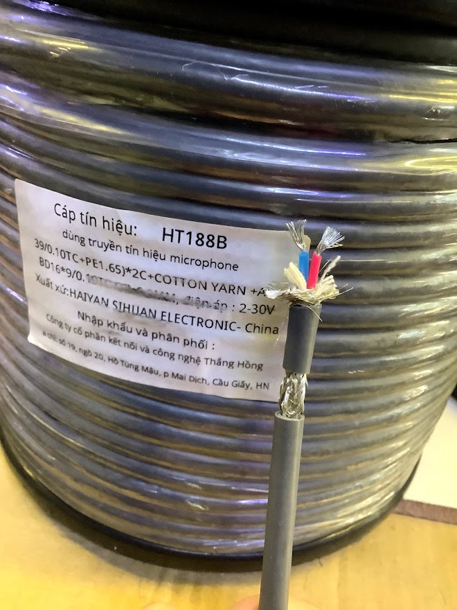Dây tín hiệu âm thanh,micro lõi đồng tráng thiếc TH188(đơn giá /1 mét)