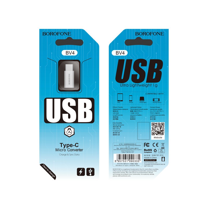 Đầu Chuyển Micro Sang Type - C Borofone BV4