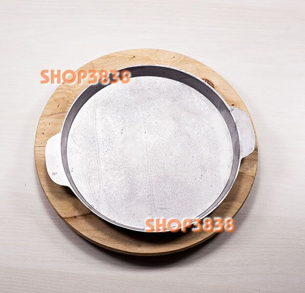 Chảo Gang Kèm Đế Gỗ ( Lựa Size 20-22-24 ) Làm Bò Né , Bánh Xèo,Steak  .