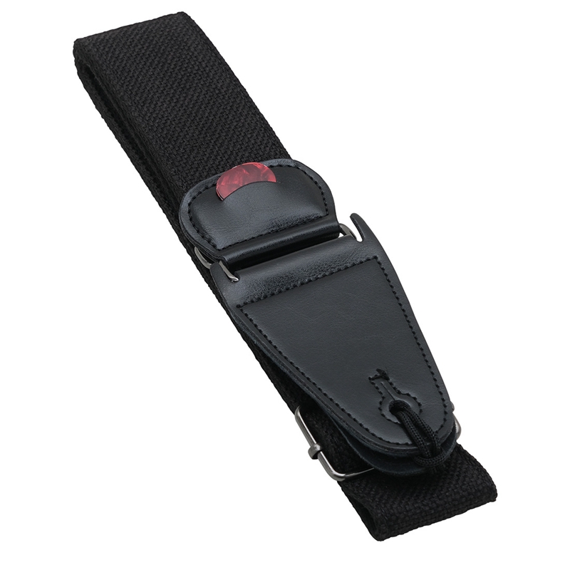 Guitar Strap,Cotton Guitar Straps with Pick Pocket and Leather Ends for Bass,Electric&Acoustic,with Free 2 Guitar Picks