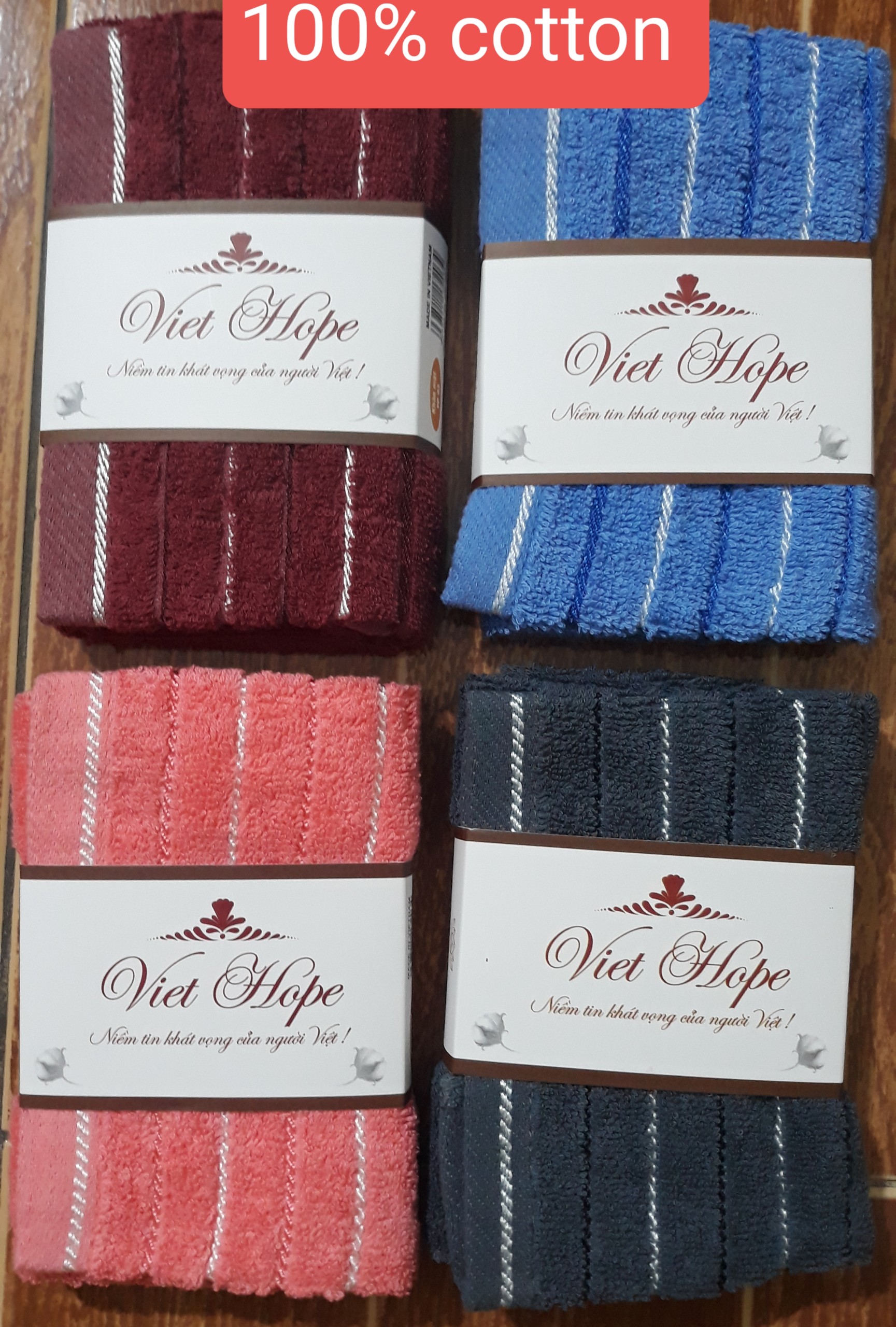 KHĂN MẶT NGƯỜI LỚN 100% COTTON VIET HOPE VP03 28X48CM CÓ GIÁ 26.6K