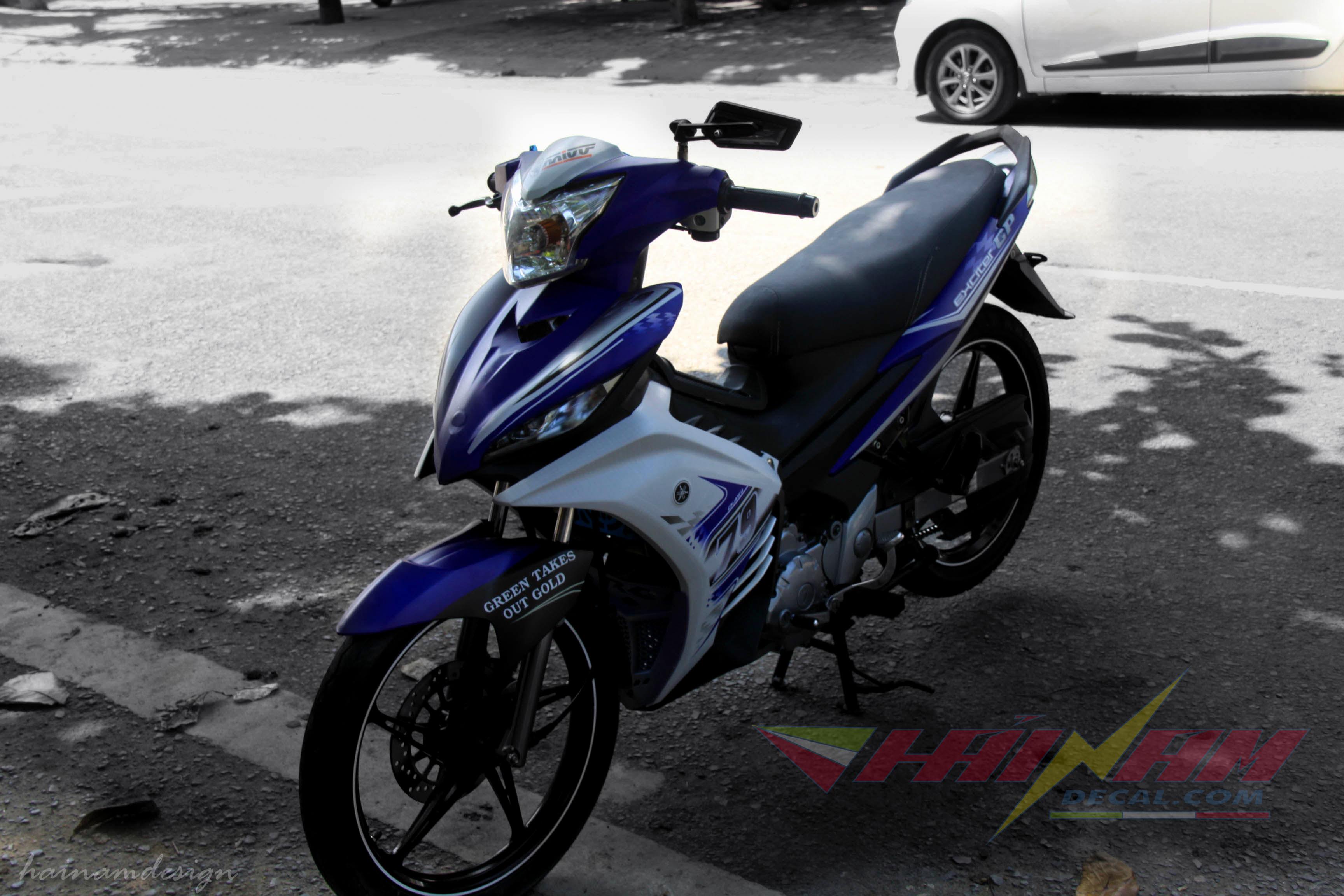 Tem Trùm Exciter 135 Zin Xanh Trắng Gp