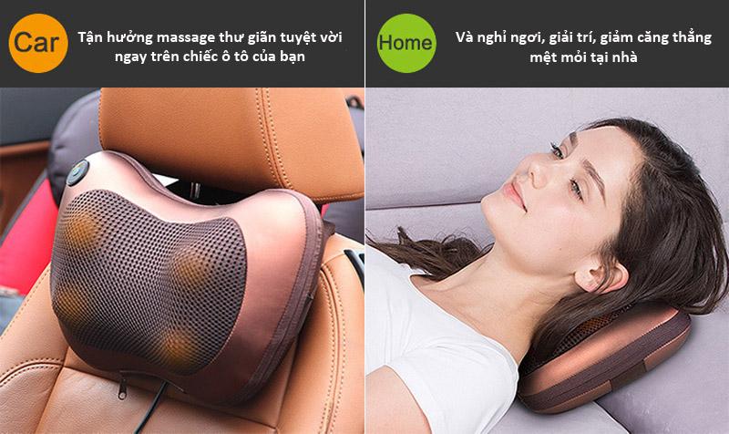 Gối massage hồng ngoại 8 bi cao cấp phiên bản mới-BBVL