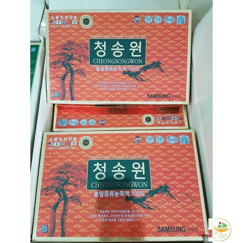 Tinh dầu thông đỏ cao cấp Cheongsongwon, hộp đỏ 180 viên - Bổ sung vitamin