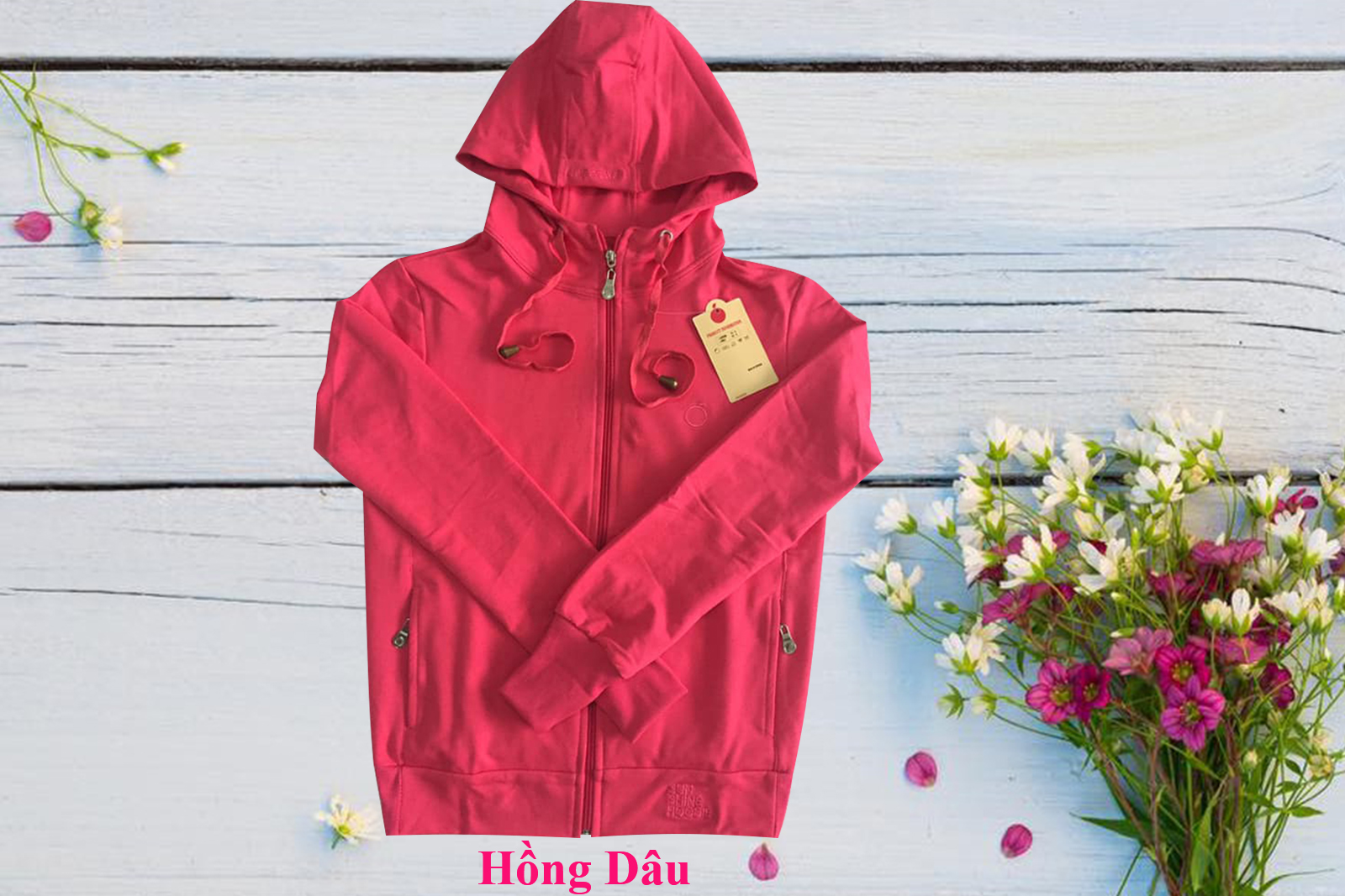Áo khoác nữ hồng dâu- chất đẹp