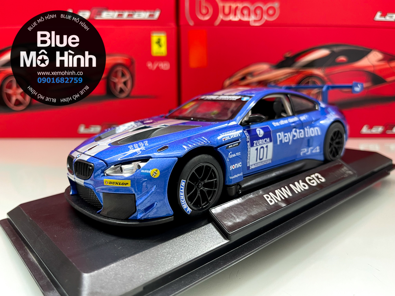 Blue mô hình | xe mô hình bmw m6 gt3 1:24