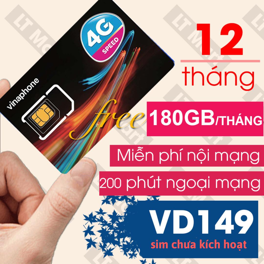 CHƯA KÍCH HOẠT.Sim 4G Vinaphone 12VD149 thaga70 12big50y Fclub