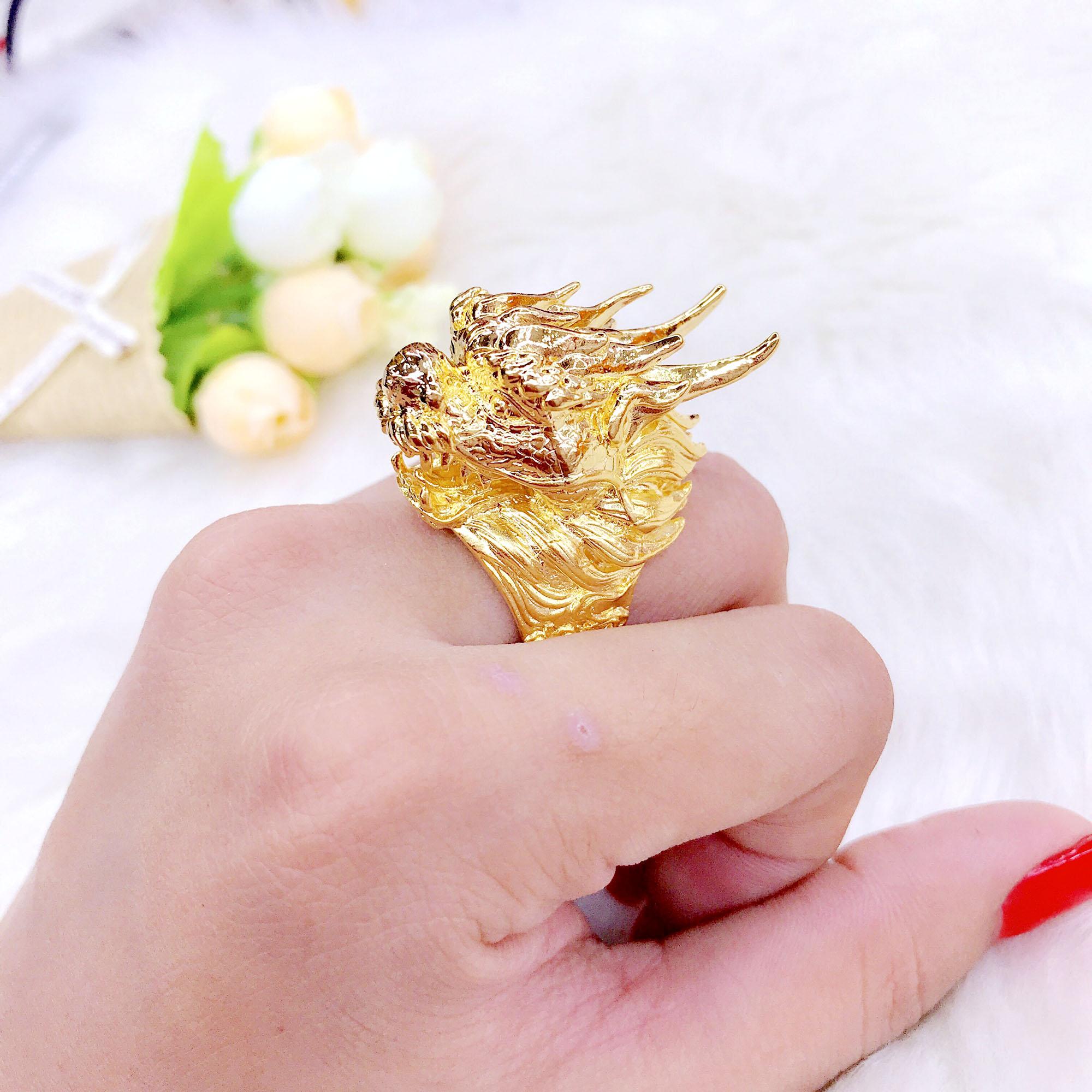Nhẫn Rồng Phong Thủy  - Mạ Vàng 18K - Hình thật