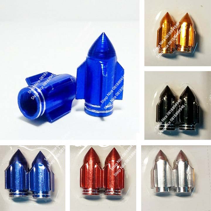 Ốc chân van xe máy nhôm CNC hình tên lửa giá 1 đôi