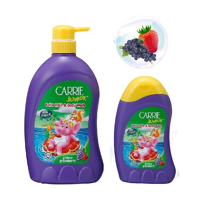 SỮA TẮM GỘI CARRIE JUNIOR HƯƠNG DÂU NHO 280-700G - VSB-STG-01