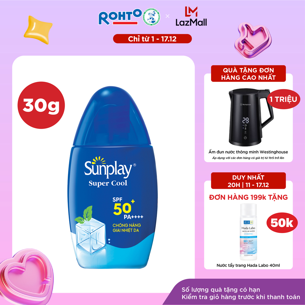 Kem chống nắng Sunplay mát lạnh giải nhiệt dạng sữa Sunplay Super Cool SPF 50, PA++++ 30g