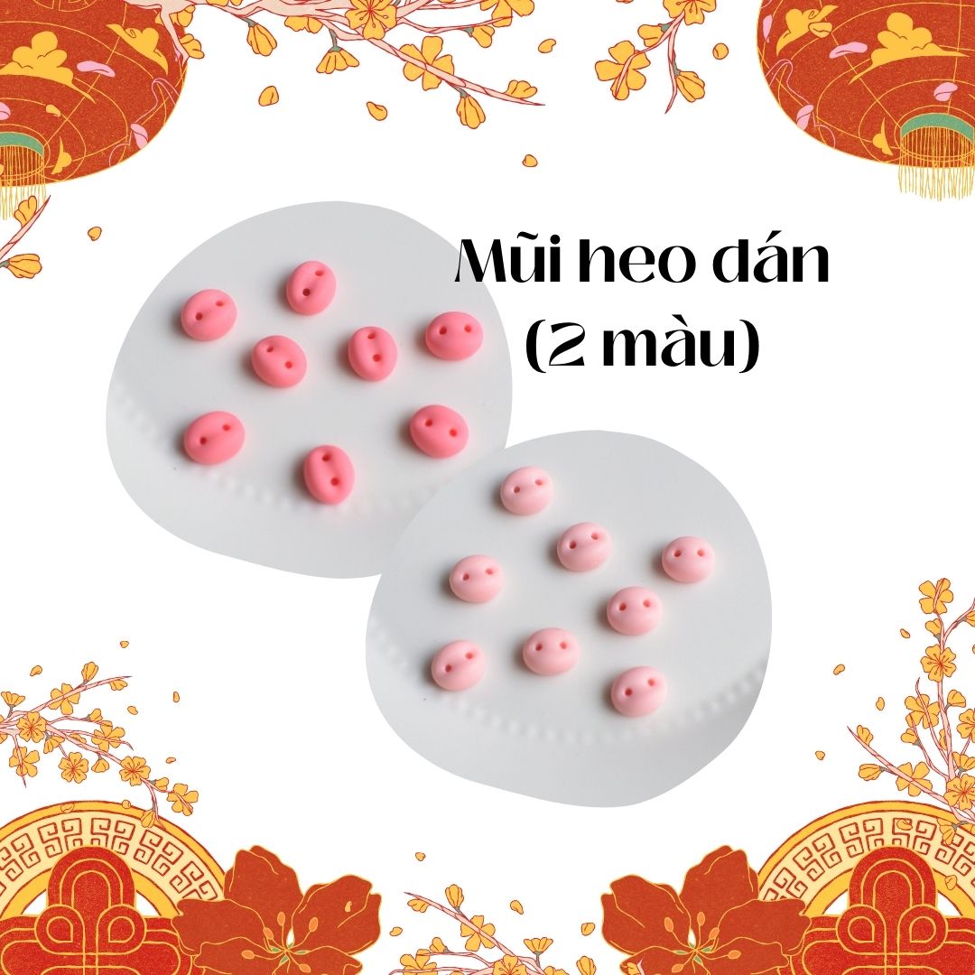 Mũi heo dán | Mũi thú len handmade