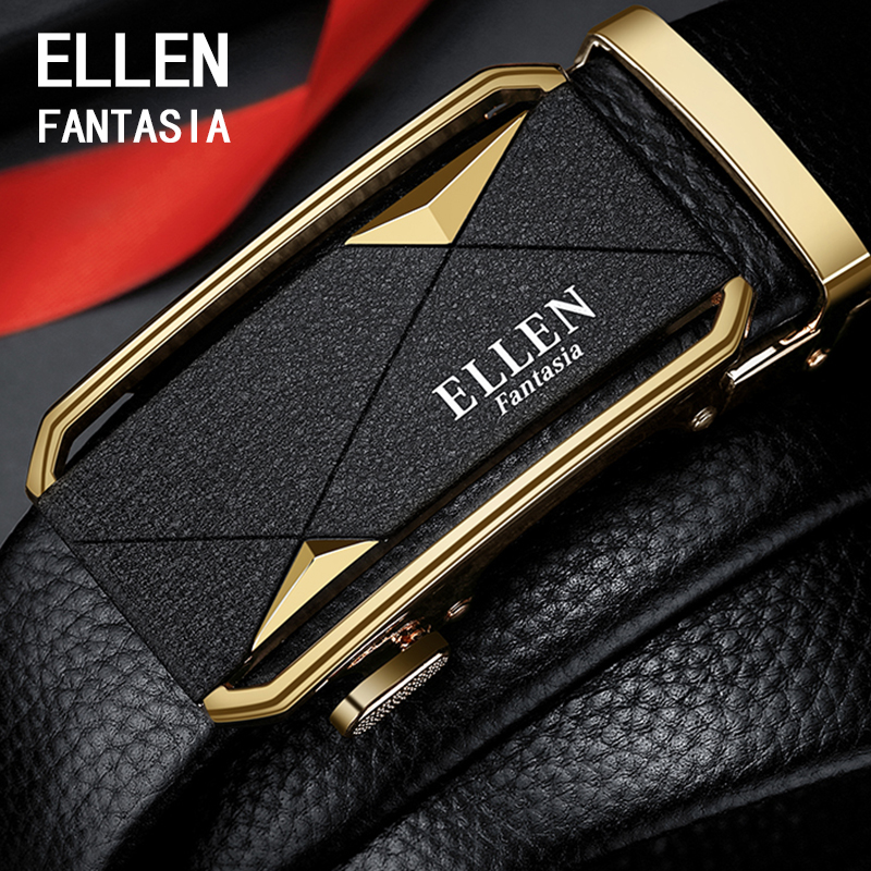ELLEN Fantasia Thắt lưng nam da bò nguyên miếng cam kết da thật 100% dây nịt da nam Cao Cấp