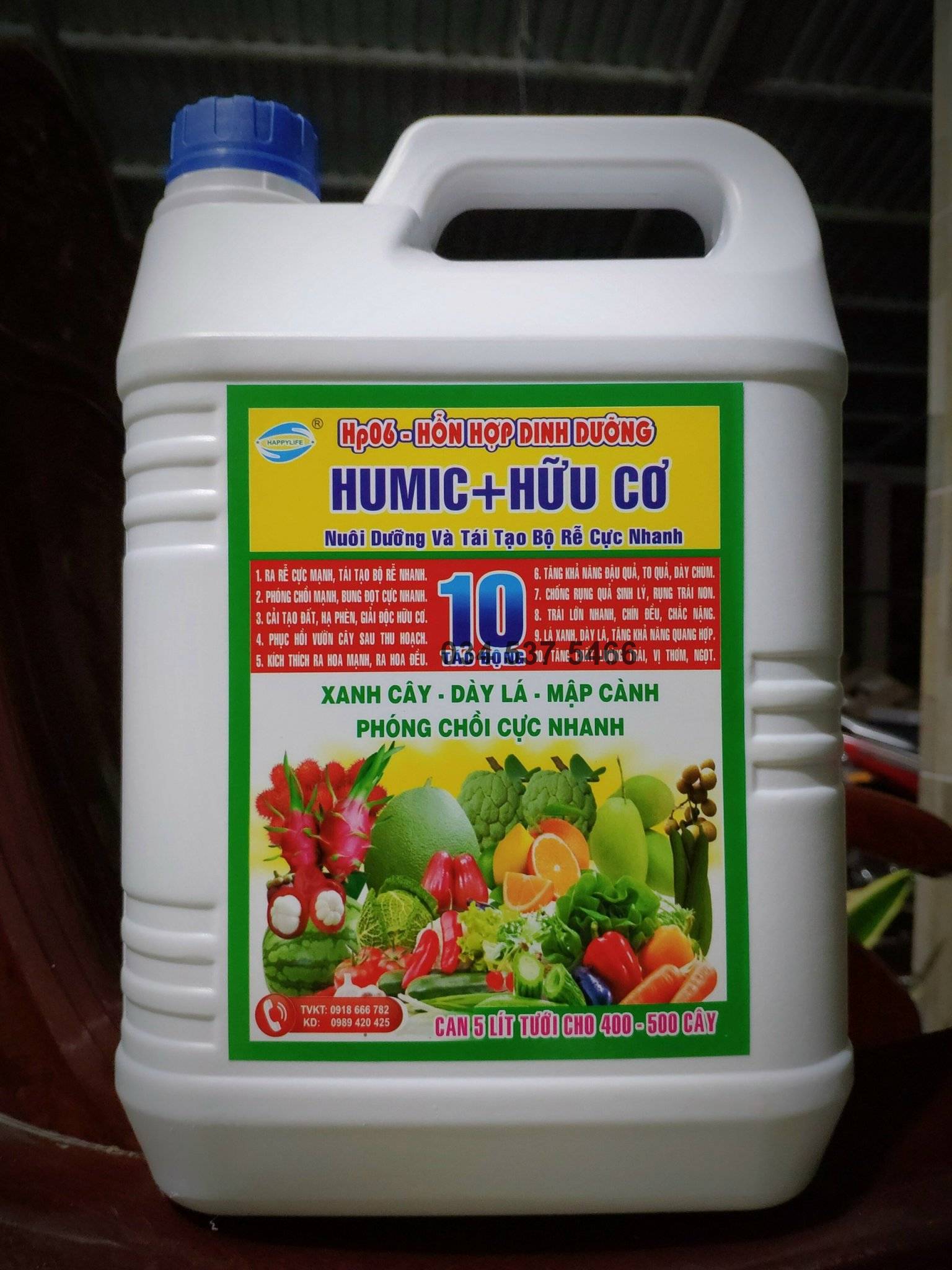 Phân bón lá tưới HUMIC + HỮU CƠ mới 2024 - Thùng 5L - Nuôi dưỡng trái và tái tạo bộ rễ cực mạnh - Xanh cây - Dày lá - Mập cành - Phóng chồi cự mạnh