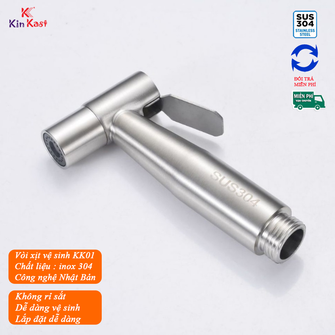 Vòi xịt vệ sinh inox + vòi xịt toilet inox 304
