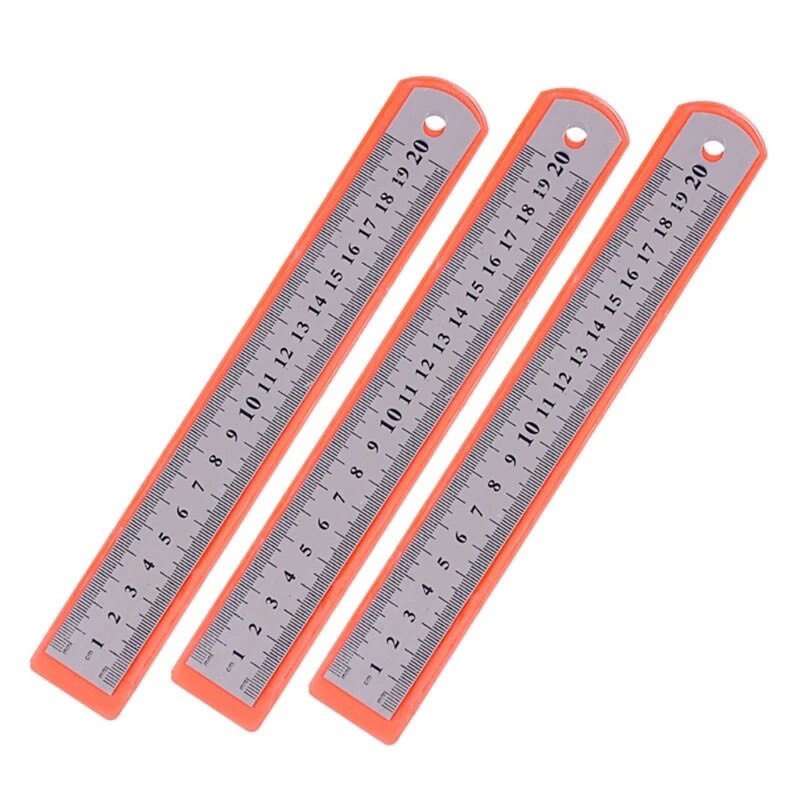 Thước kẻ thép không gỉ 2 mặt inch và cm, thước thẳng thước lá 20cm 30cm 40cm 50cm 60cm 1 mét