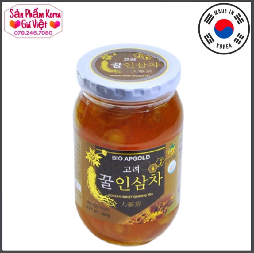 Lọ Sâm Tươi Lát Ngâm Mật Ong Korea 580g