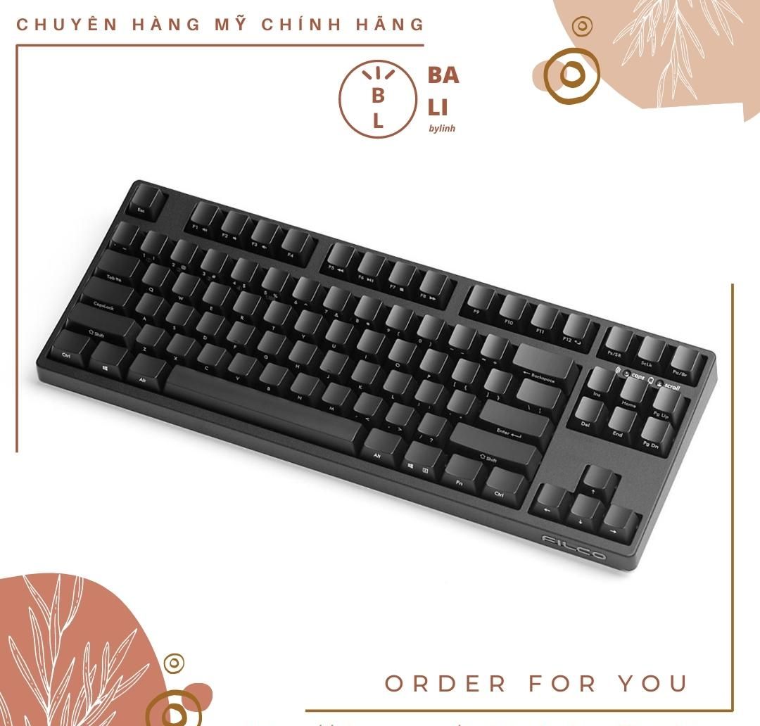 Bàn phím cơ filco majestouch convertible 2 ninja fkbc87mc/eb2 kết nối bluetooth blue switch