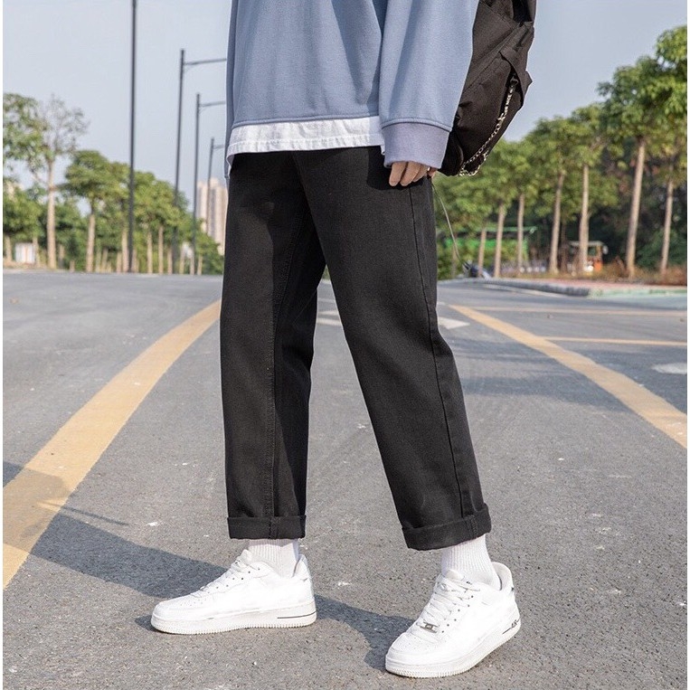 Quần baggy jean nam ống suông – quần jean nam cao cấp,vải xịn