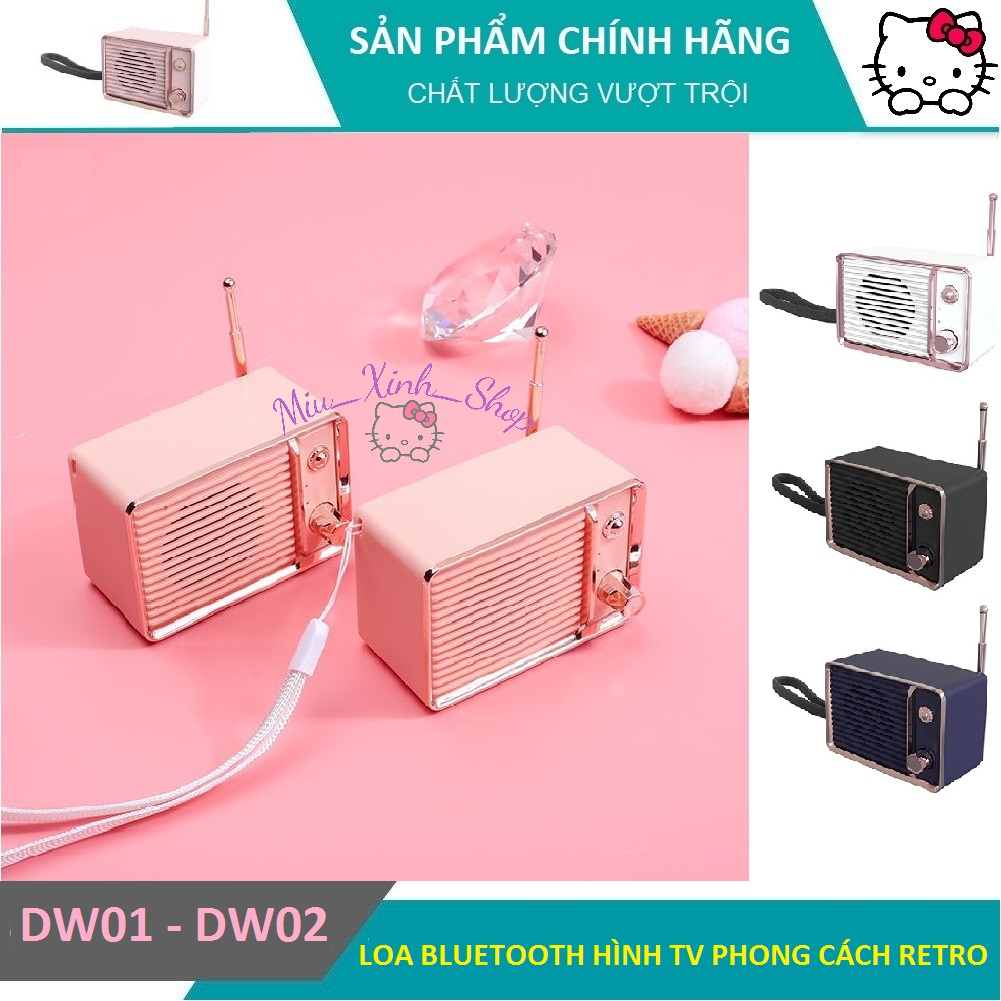 💞dễ thương - chất lượng 💞 loa bluetooth mini dw01 - dw02 - bt01 - bs32 hình tivi phong cách retro 💖 cho ios iphone 12, ipad air, ipad pro, samsung s21, note 20 untral, xiaomi, oppo...