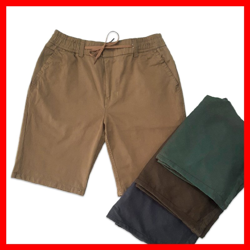 Quần short kaki nam có bigsize đến 105kg, quần ngố cho nam chất kaki co dãn tốt, gài nút trước lưng thun sau - nh shop