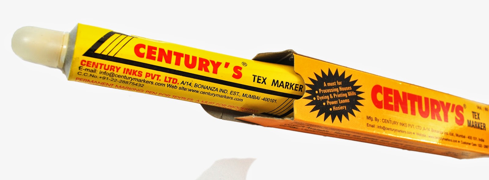 Century's Tex Marker bút đánh dấu lên vải không phai