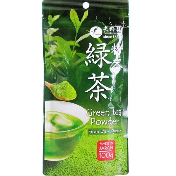 Bột trà xanh nguyên chất Green Tea Powder Funmatsucha Yanoen của Nhật gói 100gr