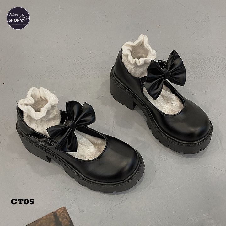 [Hàng Sẵn] [Ảnh Thật] [Freeship] Giày Lolita Búp Bê Nữ Đế Cao Phong Cách Hàn Quốc - CT05