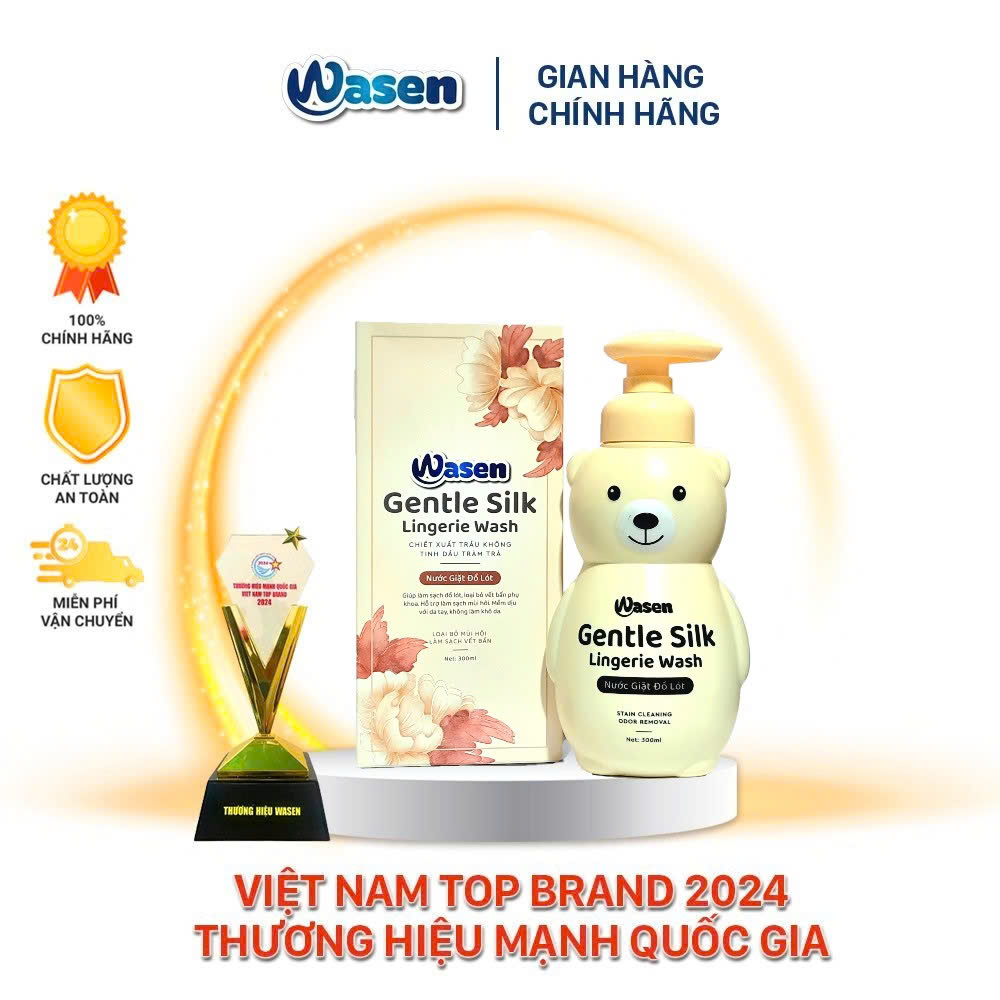WASEN NƯỚC GIẶT ĐỒ LÓT 300ML CHIẾT XUẤT TRẦU KHÔNG - TRÀM TRÀ KHỬ MÙI, SẠCH SÂU AN TOÀN CHO MỌI LOẠI DA