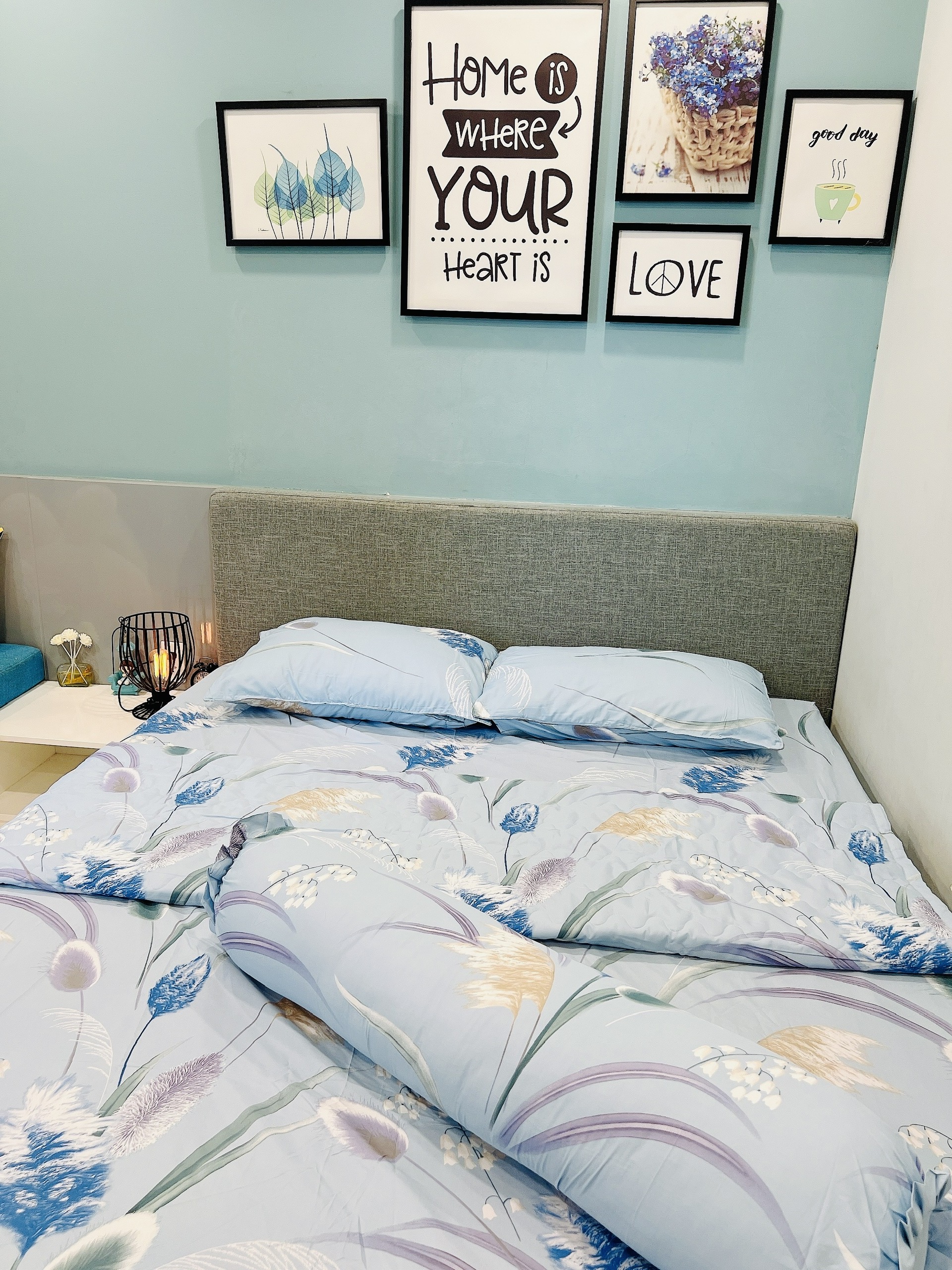 Bộ Drap lụa Tencel cao cấp 4 món - hoa cỏ lau