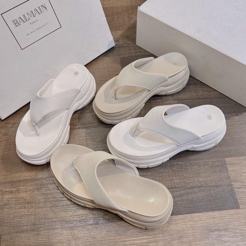 Xăng Đan nữ XỎ NGÓN ĐẾ CAO 6P kiểu La Mã-Giày Sandal nữ da mềm Đế Bằng Chống Trượt