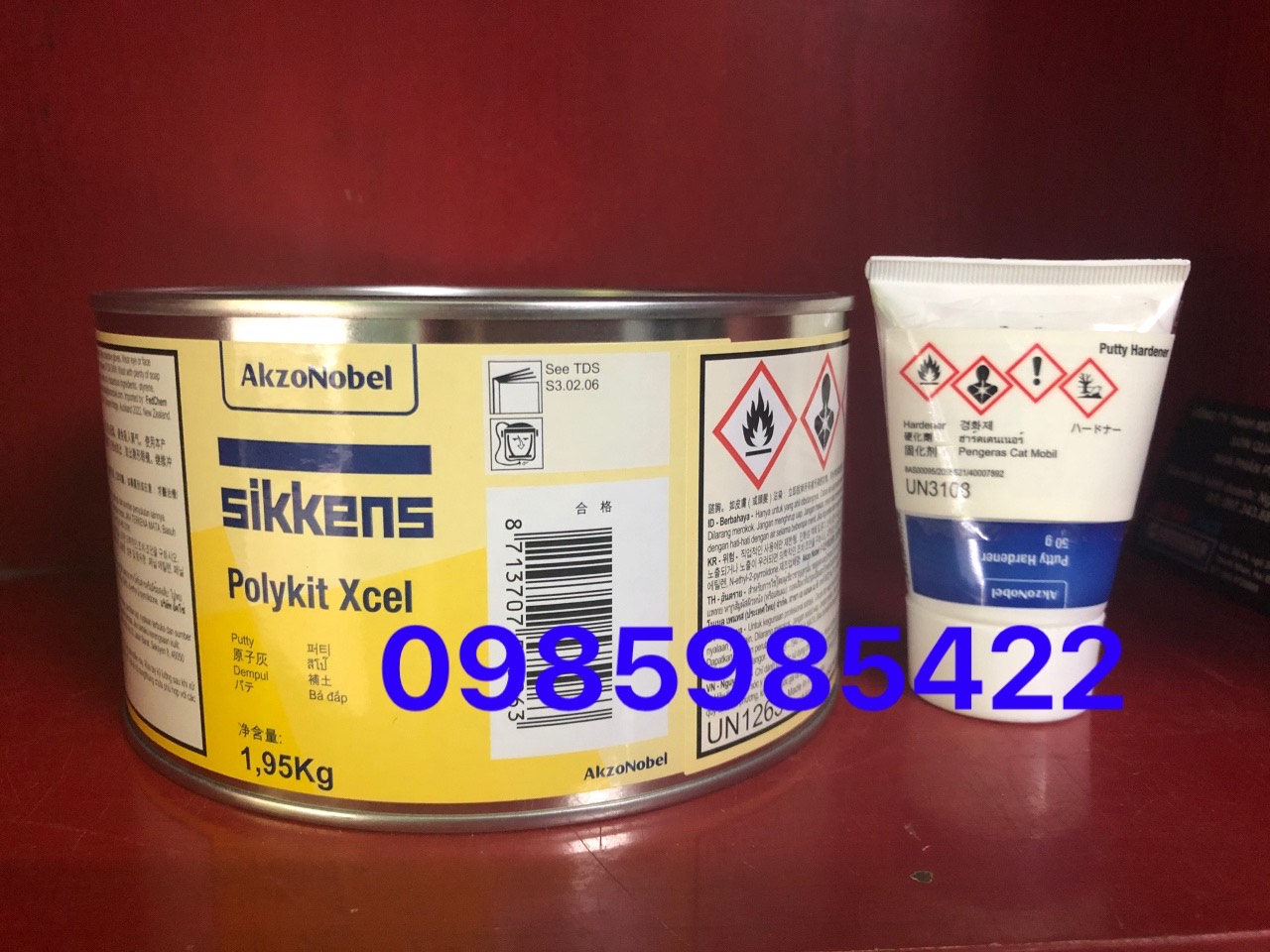 Matit trét đắp Sikkens Polykit Xcel 2kg đã bao gồm tuýp đóng rắn - Polykitxcel Bột bả matit, keo bả SONQUANGPHU8856