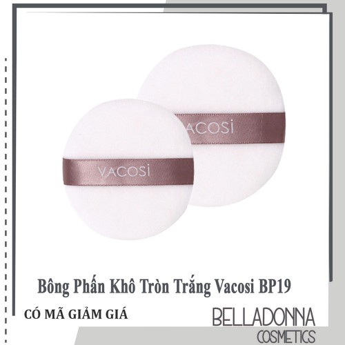 Bông phấn khô tròn trắng Vacosi Makeup House BP19