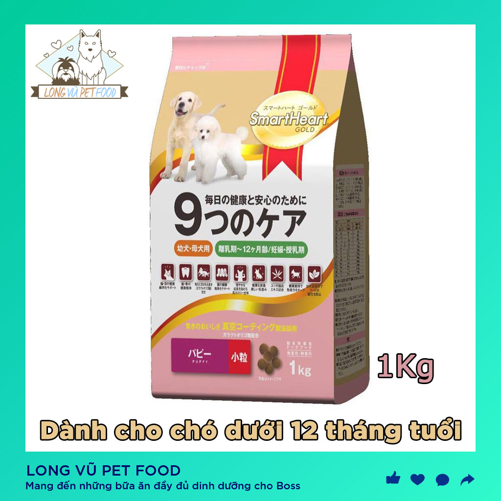 Thức ăn cho chó mini  dạng hạt- Smartheart Gold Puppy phù hợp với chó kích thước nhỏ như poole và phốc - Long Vũ Pet Food