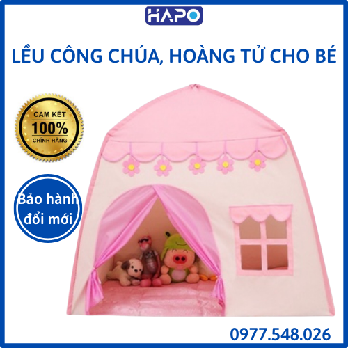 Lều công chúa hoàng tử dễ thương cho bé trai bé gái vui chơi thoả thích tặng kèm đệm