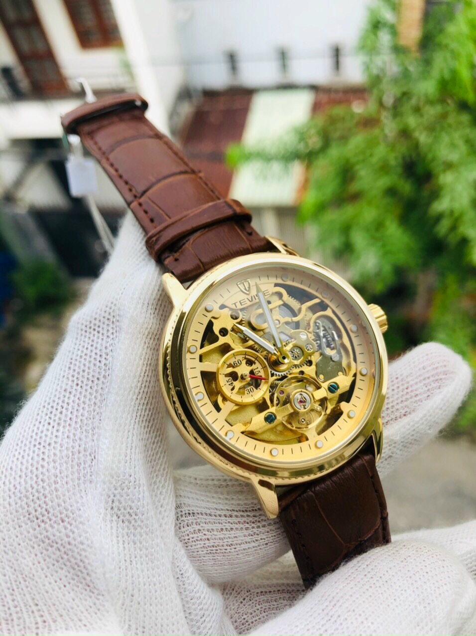 Đồng hồ cơ tự động TEVISE cho nam, T805D, thiết kế cổ điển sang trọng, rất thời thượng đẳng cấp lẫn phong cách thể thao, với thép không gỉ, dây da, chống nước tốt, bảo hành 12 tháng