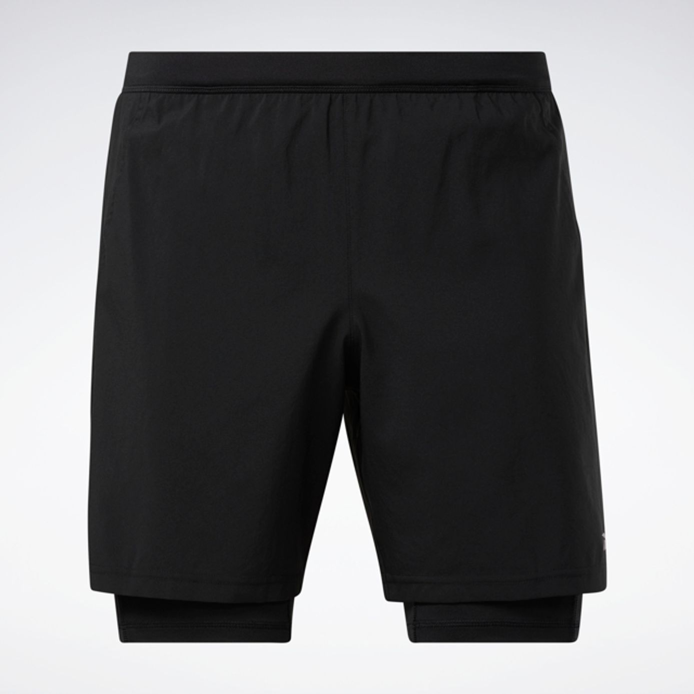 Reebok quần nam chạy bộ nam essential 2-1 short màu đen gt5732