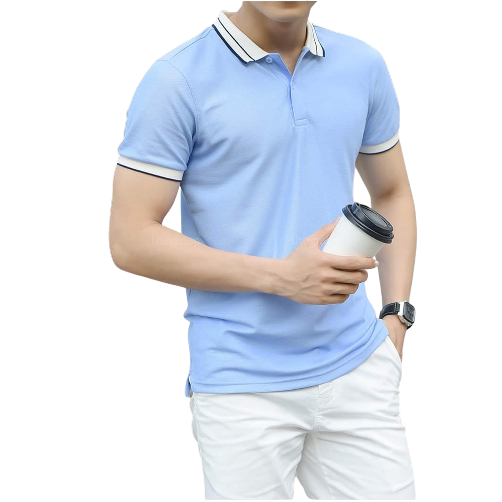 Áo polo nam thời trang nam ZOZO phối viền tay và cổ áo, áo phông nam chất co giãn đẹp form chuẩn.