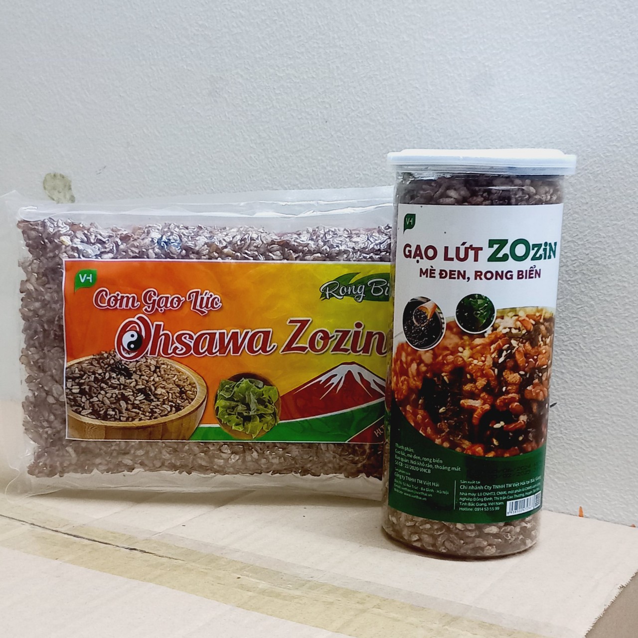 Cốm gạo lứt ăn liền Ohsawa Zozin gói 200gr, cốm lứt mè đen rong biển hũ 310gr