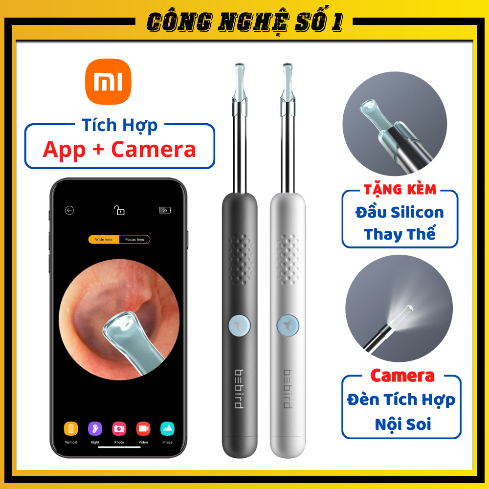 Dụng cụ lấy ráy tai nội soi Xiaomi Bebird R1 - Máy lấy ráy tai thông minh có đèn kèm camera kết nối điện thoại qua app - Lấy ráy tai có camera nội soi