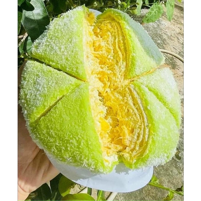 BÁNH CREPS NGÀN LỚP SẦU RIÊNG PHÚ SĨ (LÁ DỨA) 12cm