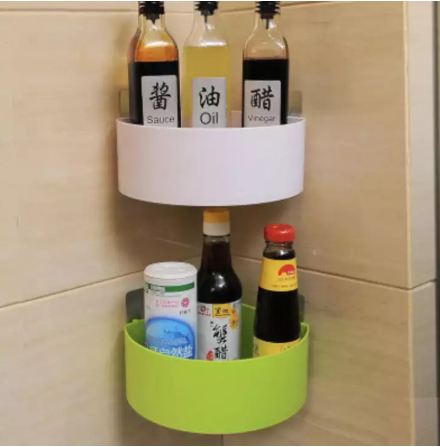 [HCM]kệ góc nhà tắm 2 lớp dán tường cao cấp không cần khoan