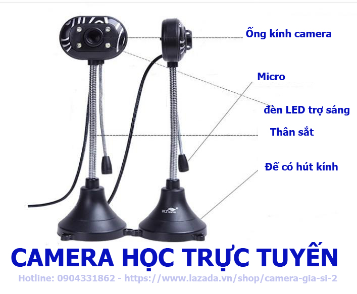 camera webcam Tích hợp Micro dùng cho học trực tuyến, họp online chất lượng hình ảnh HD720P và FHD 1080P có đèn LED trợ sáng . kết nối máy tính quan cổng usb . máy tính tự nhận cắm làm chạy không cần cài đặt 3