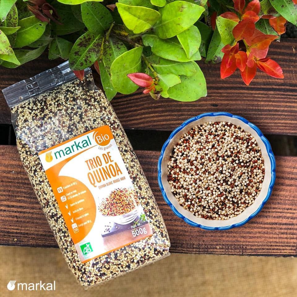 Hạt diêm mạch Quinoa hữu cơ Markal Pháp gói 500g, có tách lẻ túi zip