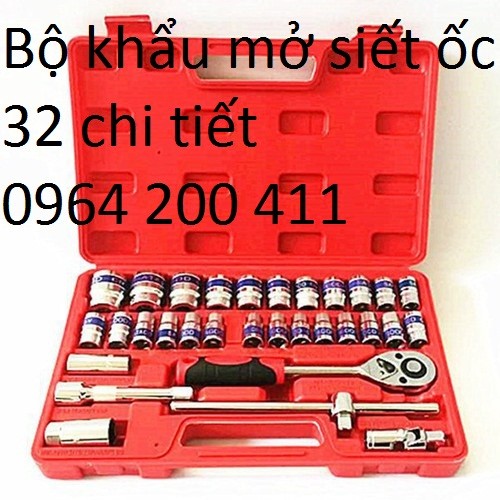 Bộ khẩu mở siết ốc 32 chi tiết - Bộ khẩu mở siết ốc 32 chi tiết