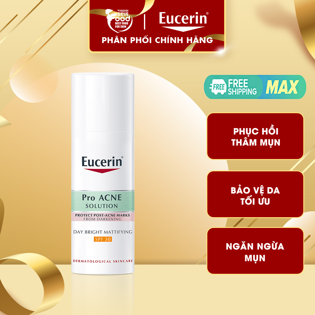 Kem Dưỡng Ban Ngày Phục Hồi Thâm Mụn Eucerin Acne-Oil Control Pro Acne Solution Day Bright Mattifying SPF30 50ml