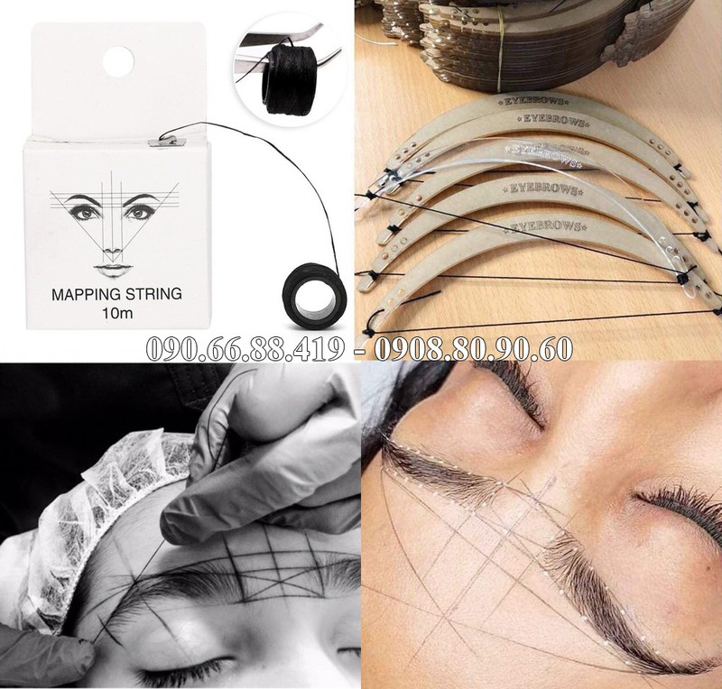 [HCM]Set gồm Cung đo lông mày thần thánh + Hộp Chỉ than hoạt tính Vẽ Lông Mày phun xăm điêu khắc