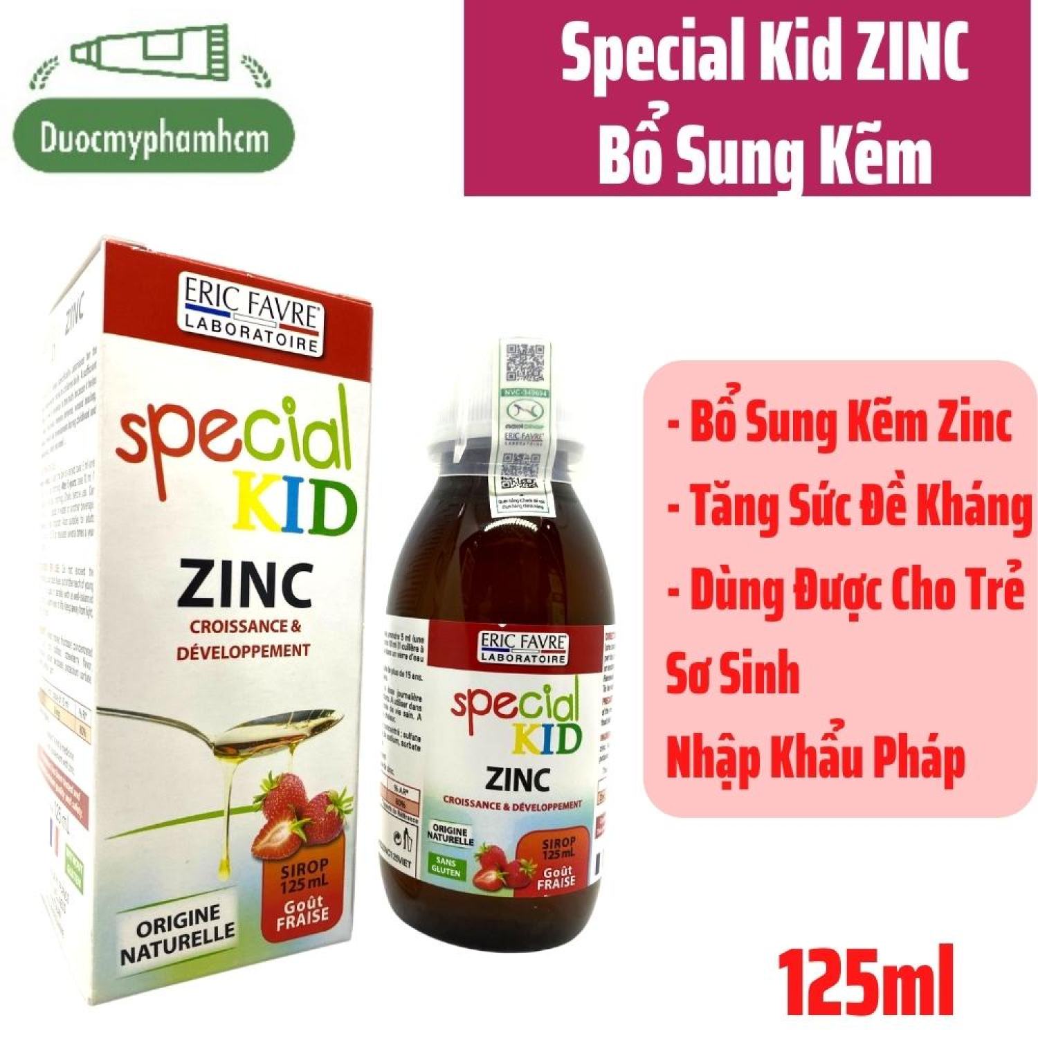 Special kid zinc,bổ sung kẽm tăng cường sức đề kháng cho bé.hỗ trợ ổn định đường tiêu hóa- 125ml