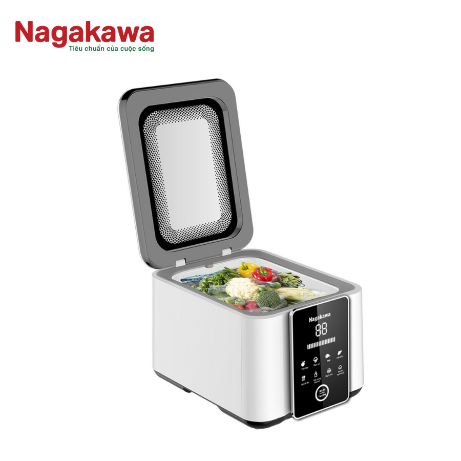 Máy khử khuẩn thực phẩm Nagakawa NAG3906, công nghệ Hydroxyl, 8 chương trình, dung tích 8.5L, bảo hành 1 năm