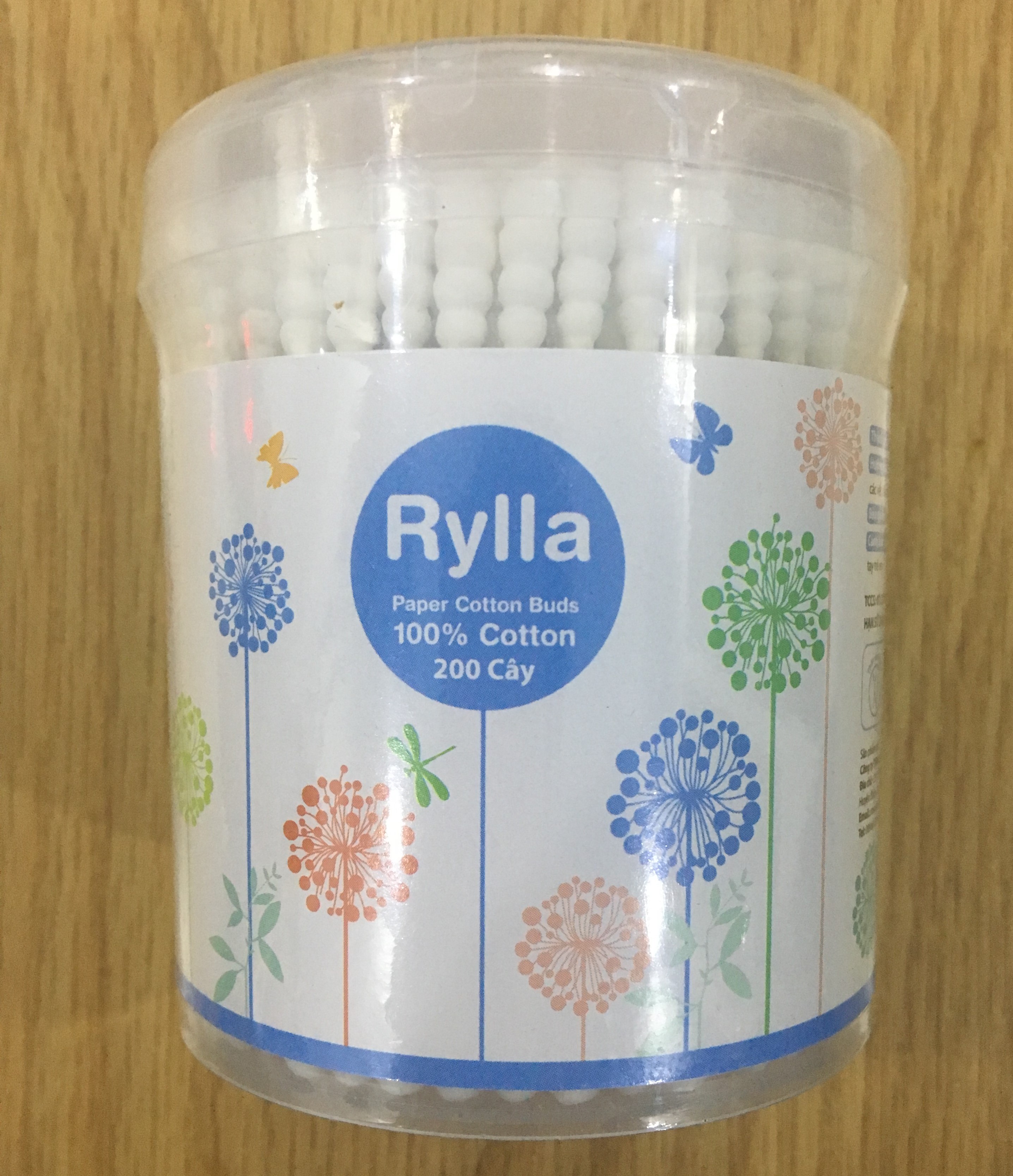 Tăm bông Rylla thân giấy hộp 200 cây